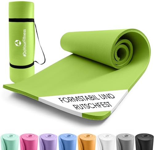 #DoYourFitness x World Fitness | Fitnessmatte Yamuna | 183x61x1,5cm | Phthalatfrei & rutschfest | Gymnastikmatte ideal für Yoga, Pilates, Fitness, Outdoor im Studio & zu Hause | Grün