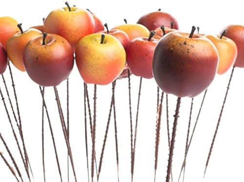 Factory Direct Craft Group of 24 Assorted Artificial Apple Picks for Home and Seasonal Decor