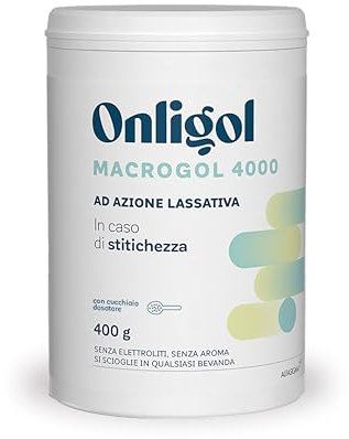Onligol 400 g, Dispositivo Medico Orale in Polvere a Base di Macrogol 4000, Particolarmente Utile per Soggetti che Soffrono di Stipsi, 400 g