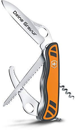 Victorinox Coltello da Tasca Hunter CT Presa Con Richiesta Incisione Auf Der Lama I Regalo per Uomini Donne I Per Compleanno I Svizzero Personalizzato Con 6 Funzioni 0.8341.MC9
