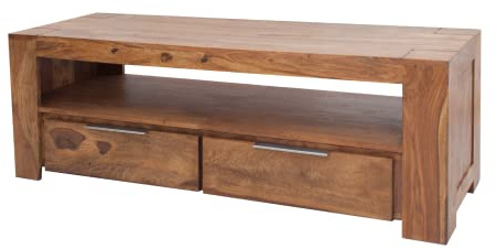 invicta INTERIOR Massives TV-Board MAKASSAR 130cm Schubladen Sheesham Lowboard TV Schrank Holz