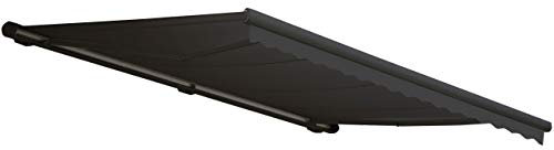 Mendler Elektrische Kassetten-Markise T124, Vollkassette Volant 5x3m - Polyester Anthrazit, anthrazit