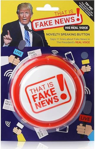 The Monocle Breakers Donald Trump Fake News Button – 11 Real Voice Quotes Talking Gag Gift Desk Toy – Funny Political Humor Button – Batteries Included