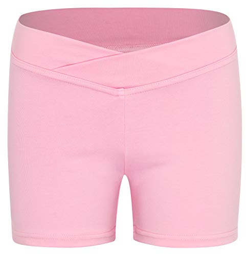 tanzmuster ® Balletthose Mädchen kurz - Abby - aus weichem Baumwollstoff Kurze Hose fürs Kinder Ballett in rosa, Größe:104/110