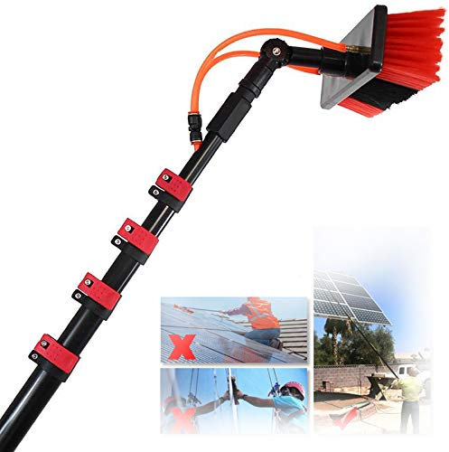 ZH-VBC Solar-Wash Spazzolone per Fotovoltaico, 3.6M-11M Kit Spazzola per Vetri, Spazzola Finestra e Pannello Solare di Pulizia di Windows Pulizia & Strumento di Lavaggio,30FT/9M