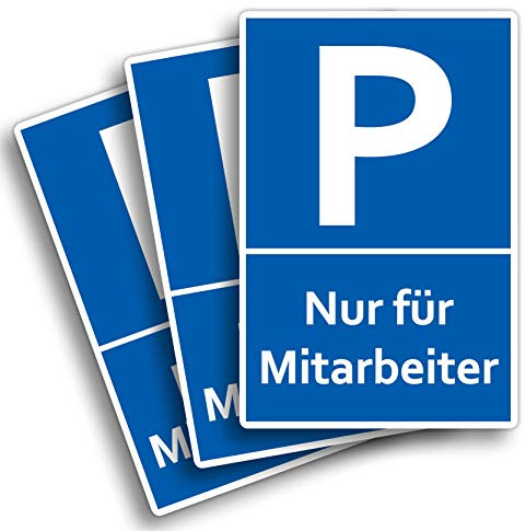 Strobo - Targhetta per parcheggio, 20 x 30 cm, in resistente PVC, 3 mm, per dipendenti e lavoratori