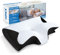 HOMCA Cuscino Ortopedico, 2 in 1 Cuscino Ergonomico in Memory Foam per Dormire, Cuscino per Supporto Cervicale con Federa Sfoderabile e Lavabile, 60x40x12/14 cm, Nero