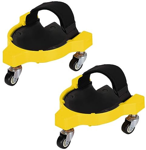 Rollende Knieschützer Rollende Knieschützer Für Fußbodenverleger, 2 Stück Rollend Garage Knieschützer Dolly Knieroller-Pad Abdeckung, Mit Lenkrollen, Fliesenarbeiten Verwenden (Color : Yellow)