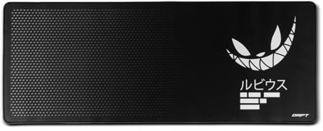 Drift Gaming MADKAT XL - Alfombrilla Gaming Oficial ElRubius, Superficie Extra Suave, Dimensiones 900X350x3mm, Base Antideslizante, Bordes cosidos, Color Negro