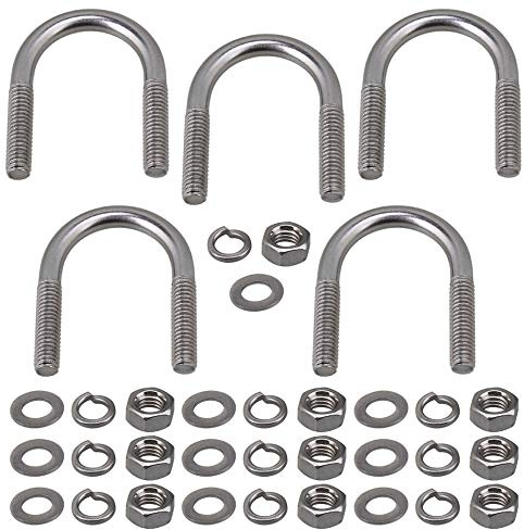 BQLZR Boulon en U en acier M6, vis en U pour Installation de tuyaux de 22mm de diamètre, pièces fixes, 5 pièces