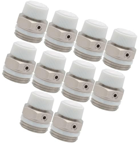 Schläfer 7041010 | Valvolina di Sicurezza Manuale di Spurgo e Sfogo aria con scarico girevole per Termosifone, Radiatore Riscaldamento, Valvola 3/8 di Sicurezza per Caloriferi e Termoarredo. 10PZ