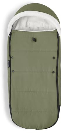 Stokke YOYO Fußsack, Olive - Sherpa-Futter, Fleece-Kapuze mit Kordelzug, doppelte Wattierung - Maschinenwaschbar bei 30°C - Inklusive kleiner Tasche