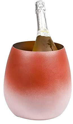 ZSLZXAHL High Face Value Ice Buckets Stainless Steel Buckets Creative Eggshell Insulated Ice Buckets Wine Cooler Bar, Beer, Red Wine, Liquor, Beverages Party/Pink
