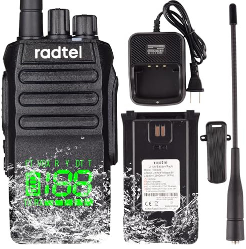 Radtel RT-493 IP67 impermeabile Radioamatoriale portatile 10W a lunga portata per adulti, Walkie Talkie 430-440 scansione e ricezione, ricarica Type-C, display incorporato