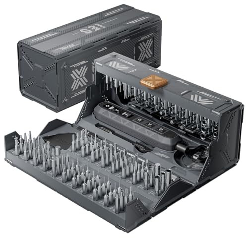 EZARC Ensemble de tournevis électriques, ensemble de tournevis sans fil de précision 181 en 1 avec 160 embouts magnétiques et 3 couples, kit d'outils de réparation à tournevis électrique.