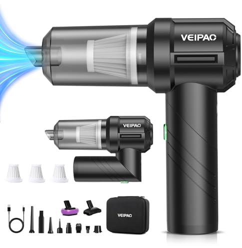 Aspiradora Mano Coche Aspirador Potente: 18KPA Aspiradora Sin Cable - 6000mAh Recargable Aspirador para Coche - 4 en 1 Aspiradora Portátil - Mini Aspiradorasde para Limpieza Hogar Oficina y Coche
