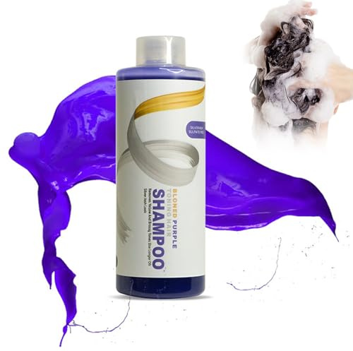Tkekruh 500ml Shampoo Antigiallo Per Capelli Biond, Shampoo Viola Antigiallo, Specifico per Capelli Biondi o Grigi, Per Capelli Biondi, Brassy Blondes