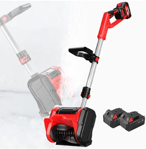 Pelle à neige sans fil avec batterie, souffleuse à neige électrique pliable avec direction réglable et manche télescopique, souffleuse à neige pour routes scolaires, allées, terrasses,2Battery