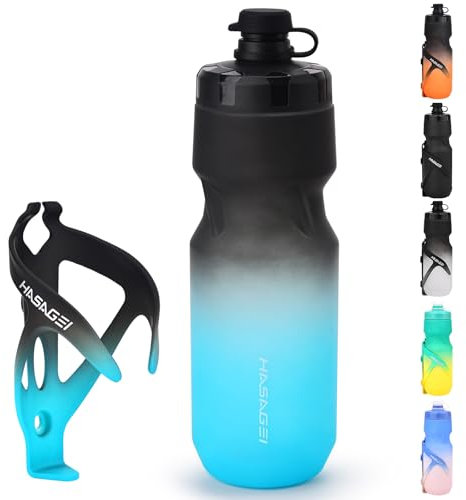 Bike Water Bottle Holder with 24 Oz Bottle, Durable Leak-Proof Non-Slip Design, Lightweight & Universal Fit for Mountain/Road Cycling Accessories