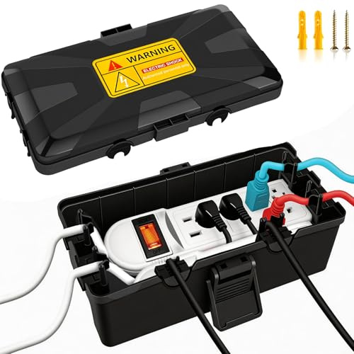 IP54 Wetterfeste Elektrobox Außenbereich, Wasserdichte Kabelschutzbox für Garten-Verlängerungskabel, Große Steckdosenabdeckung mit Schuko-Schutz, Abzweigdose für Zeitschaltuhr & Weihnachtsbeleuchtung