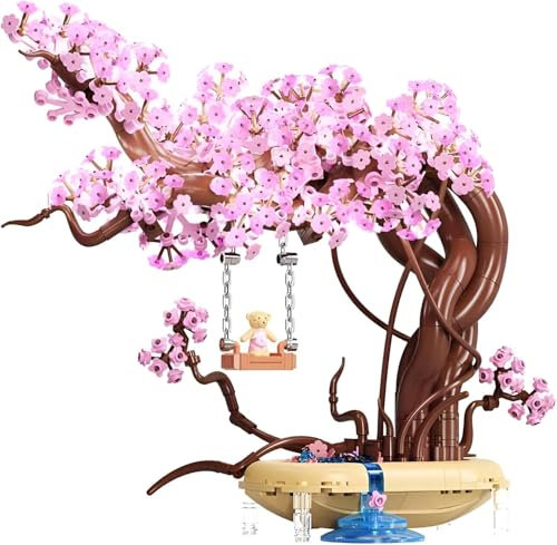 Sakura Arbre Maison Construire Bloc Set, 780 Pièces Mini Kit de Construction de Cabane dans Les Arbres, MOC Modulaire Maison Architecture Blocs, Mini Botanique Collection jeux de construction