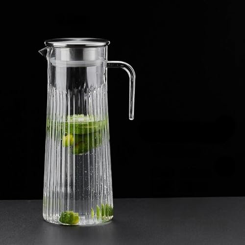 Jarra de plástico sin BPA de 1,1 l/1,2 l/1,6 l con tapa, jarra de agua moderna para jugo y café, inastillable y resistente al calor (0-120 °C), diseño fácil de verter y a prueba de fugas