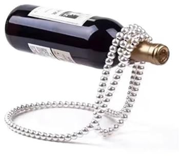 XUJUAN-0227 Wine Glass Holder Fashion Red Wine Rack White Wine Entryway Living Room Pearl Necklace Suspended Wine Rack Wine Cooler Decoration Wine Storage Organizer(White)