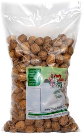 Paul´s Mühle - 10 kg Walnüsse mit Schale (Speisequalität) Tiere & Wildvögel | naturbelassenes Tierfutter für Eichhörnchen, Papageien & Nager - Walnuss Vogelfutter & Wildvogelfutter für Futterzwecke