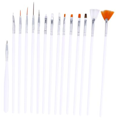 15 Piece Cake Decorating Pen Set Nylon White for Fondant DIY Craft
