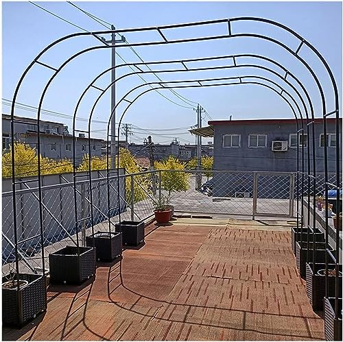 Extra breiter Gartenbogen, 300/350 cm hoch, schwarze Laube für Kletterrosen und Weinreben, Hochzeitsspalier, robuster Pergola-Torbogen, B 280 cm x H 220 cm