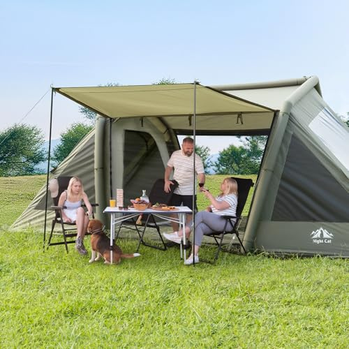 Night Cat tunneltält uppblåsbara familjer: Camping 6–8 personer vattentät stor med vinterfest glamping 2 kabiner quick outdoor XXL bil lätt