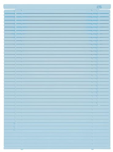 Persiana Veneciana Aluminio para Ventana y Puertas, Persiana Horizontales de Interior y Exterior, 25mm Cortinas de Lamas in Aluminio para Casa Oficina(Light Blue)