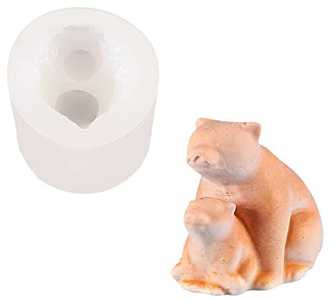 Moule en silicone avec motif ours en forme de bébé ourson - Anti-adhésif - Facile à démouler - Pour mousse, gâteau, plâtre, mousse, décoration de pâtisserie