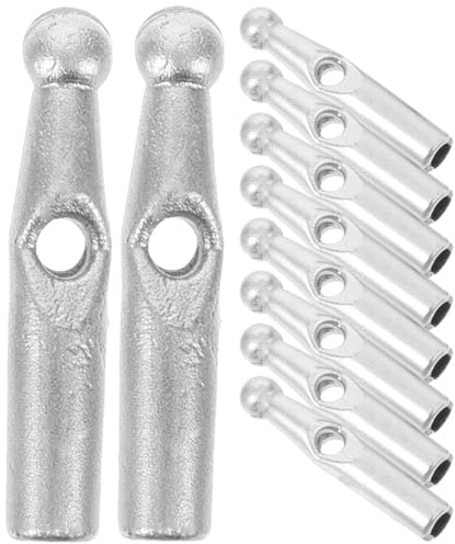 Garneck 10 pièces Lot de Perles de Queue de Parapluie Plastique Accessoires de Réparation Robustes pour Parapluies Pliants Protections de Baleines Argentées