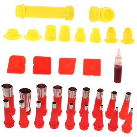 Sewroro Caulking Nozzle with Removable Stainless Steel Base Curved and Extension Tips for Sealant Finishing Compatible with Caulking Guns and Clean Applicator Kit for DIY and Professional