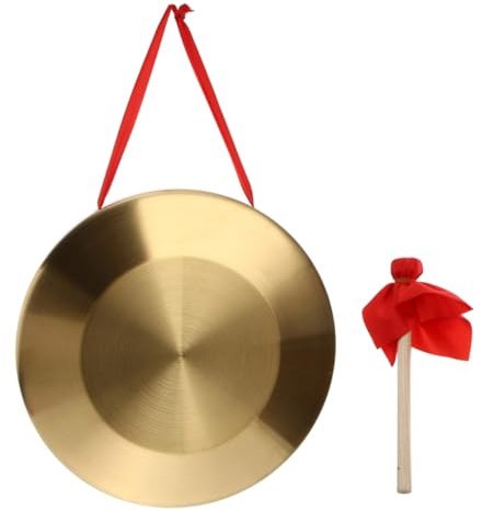 POPETPOP Gong de Mano y Platillo Chino Instrumento Musical Percusión para Festivales Gong de Ópera con Martillo Varios estilos