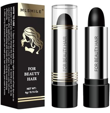 MLSMILE Hair Color Touch-Up Stick Hair Dye Pen, Black Hair Color Stick, Long Lasting Fast Staining Cover Gray Hair, Compact and convenient, Physical covering&Safety
