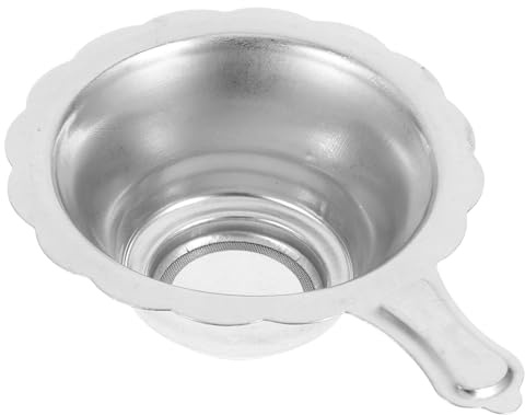 SUPVOX Colino per Tè Sfuso in Acciaio Inox 304 con Raccogligocce Filtro a Maglia Fine Grande per Infusione di Tè Nero Verde ed Erbe Accessorio Cucina per Preparazione e Tisane