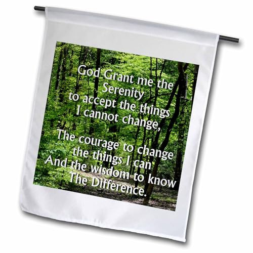 18 x 27 inch Garden Flag - The Serenity Prayer with a wooded scene ET Photography - Inspirational Thoughts
