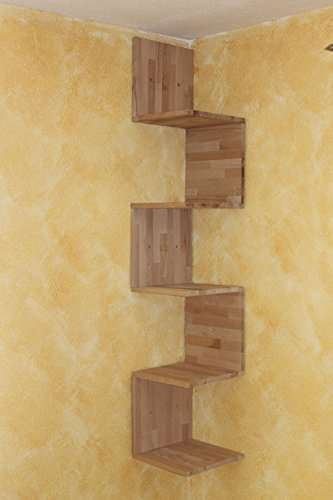 Schwarzwald-Holzstube Eckregal Zickzackregal Buche massiv 30x30x160cm