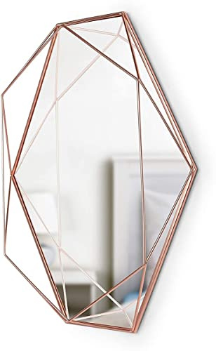 Umbra Prisma Wandspiegel, Moderner, Ovaler Spiegel für horizontale oder vertikale Anbringung, Metall, Kupfer