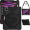 Gerutek for iPad Pro 12.9 Case Shockproof, iPad Pro 12.9 6th/5th/4th/3rd Gen Case Heavy Duty with [360 Rotating Stand/Hand & Shoulder Strap][Pencil Charger Pen Slot] for iPad Pro Cover 12.9, Black