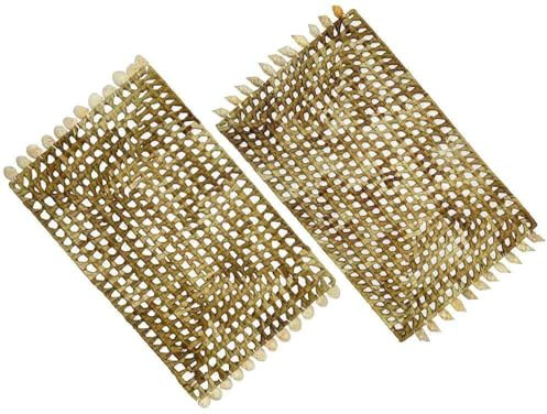 zeitzone Tischsets Seegras Muscheln Platzsets 2 Stück Maritim Strand Tropisch 28x43cm