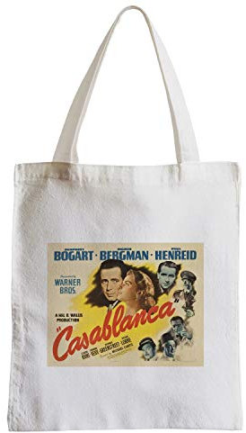 Fabulous Große Einkaufstasche Tragetasche Alte Italienische Filmplakat Casablanca Retro Vintage Film Kino 2