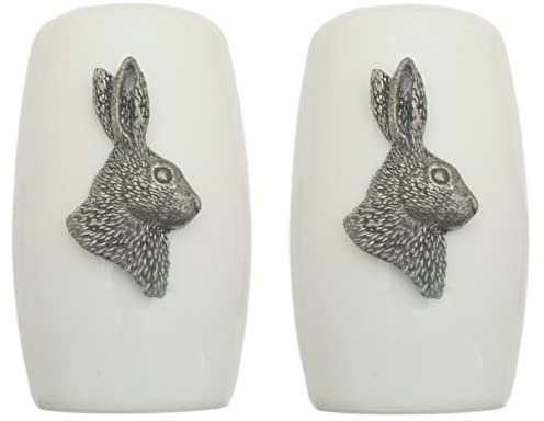 Hare Head China Salt and Pepper Shakers Cruet Set Modern White CSP 171