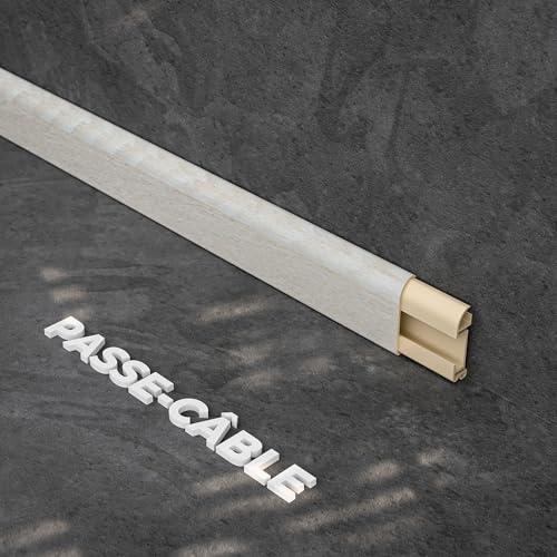 Plinthe Passe-Câble PVC 50 mm - Planche Blanchie - 1 m, À l'unité