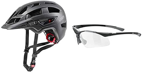Uvex Unisex – Erwachsene, Finale 2.0 Fahrradhelm, Black mat, 56-61 cm & Fahrradbrille Sportbrille Sportstyle 223 Black-Grey