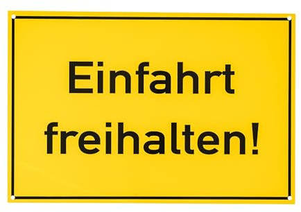 Hinweisschild Einfahrt freihalten!, 1 Stück, 30 x 20 cm, 2,7 mm starkes PVC Schild mit Bohrlöchern, Ausfahrt parken verboten für Innen- und Außenbereich, Einfahrt Parkverbot Schilder Grundstück