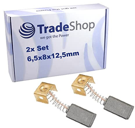 2x Trade-Shop Motorkohlen/Kohlebürsten/Kohlestifte 6,5 x 8 x 12,5mm kompatibel mit Black & Decker CD105 CD110 CD115 KG900 KG915 AST6 AST15 FG005