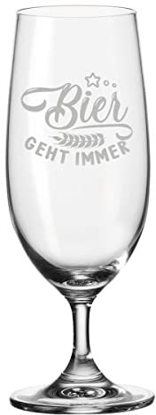 Leonardo Vaso de cerveza con grabado – Cerveza va siempre – Tulipán de cerveza como regalo para amantes de la cerveza – Idea de regalo para hombres para cumpleaños – Regalos para papá para el Día del